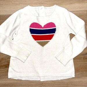 Crazy 8 Multicolor Heart Cream Sweater